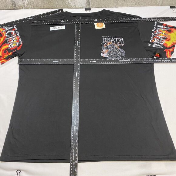 Fresh Laundry T Shirt Men 2XL Black Grim Reaper Death Racer Good Vibe Motorcycle - Picture 6 of 7